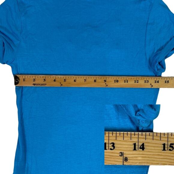 No Boundaries Blue Tee Shirt Top V-Neck Short Cuffed Sleeves JUNIORS S/CH (3-5) - Picture 8 of 12